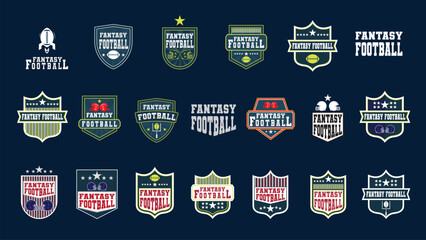 collection of Badge Fantasy Football Logos Collection for Sports Branding and Poster Design