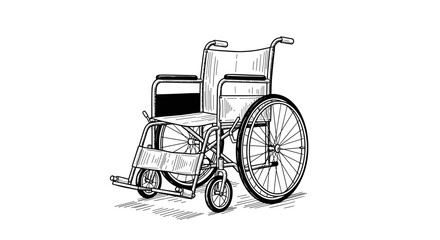 Fototapeta premium Vintage sketch doodle wheelchair