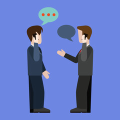 Vector Illustration Businessmen on Phones, Discussing Deals