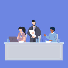 Conference Panel Vector Illustration