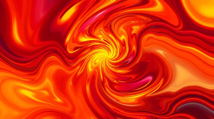 Obraz premium A vibrant abstract swirl of fiery red, orange, and yellow hues creates a dynamic vortex of energy