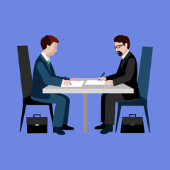 Business Deal Vector Illustration of Contract Signing