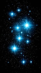 Obraz premium A stunning depiction of bright blue stars against a deep black universe, showcasing the beauty of celestial wonders and cosmic star formations.