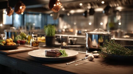 Restaurant dinner plates with food Restaurant dinner plates with food