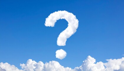 Question mark cloud in a clear blue sky