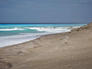 Panorama of Lefkada near Gialos beach, Greece