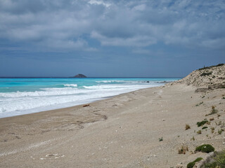 Panorama of Lefkada near Gialos beach, Greece