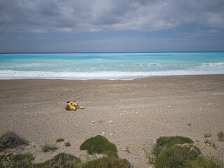 Obraz premium Panorama of Lefkada near Gialos beach, Greece