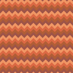 Aprcot, tan and brown zigzag pattern