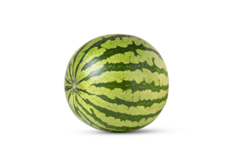 Whole watermelon isolated on white background