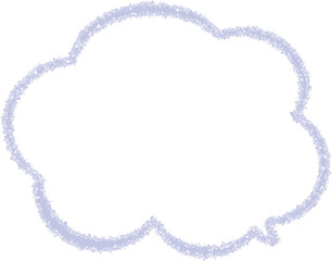 青系のクレヨンで描いたかわいいふきだし。らくがき風。手描き風。