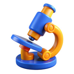 3d render microscope isolated on transparent background