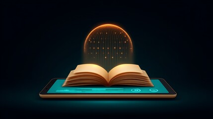 Digital book online learning education technology ebook future of reading and knowledge innovation concept halloween concept