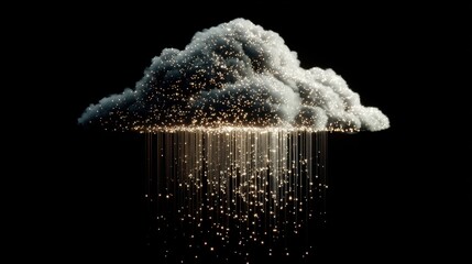 Digital cloud with raining data