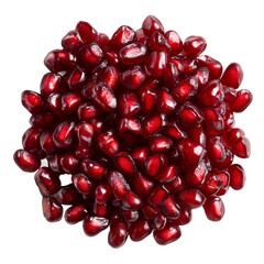 A macro shot of a pile of juicy, ruby-red pomegranate seeds. A captivating display of nature's delicious bounty, inviting a closer look