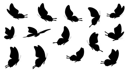 Monochrome butterfly silhouettes, vector pattern perfect for graphic design or backgrounds