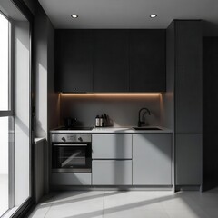 studio room L shape bathroom smart simple & minimalist design 