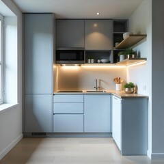 studio room L shape bathroom smart simple & minimalist design 