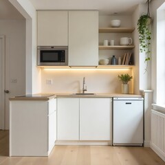 studio room L shape bathroom smart simple & minimalist design 