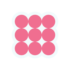 Brutalist bubble element sticker. Abstract shape of a circle element. Fun and minimal style, modern decorative flat design. Ideal for y2k themed projects or graphic backgrounds.