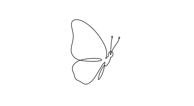 Elegant butterfly illustration created with a single continuous line drawing style