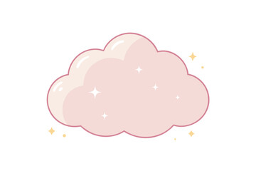 Shiny Watercolor Cloud With Celebration Sparkles