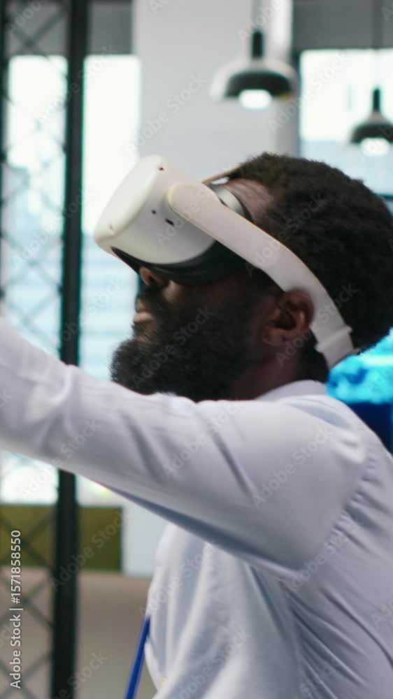 Fototapete vertical video admin using virtual reality tech, automating repetitive tasks with ai scripts. employ