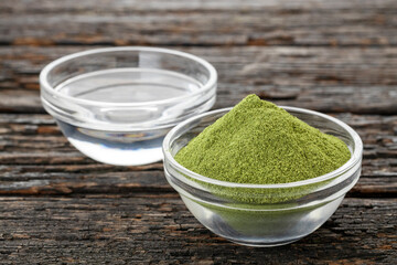 Green moringa powder for mixing in water - Moringa oleifera