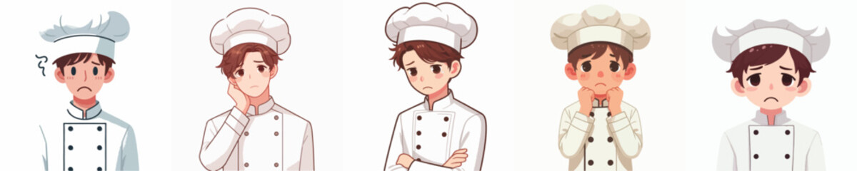 sad expression chef character vector