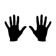 Fototapeta premium Minimalist Black Open Hands Silhouettes Representing Offering, Support, and Human Connection in Simple Graphic Forms
