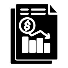 Economic Recession Decline Icon from Accounting Icon Collection (Solid Style)