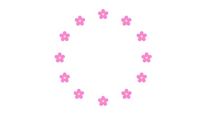Retro and cute flower circle background