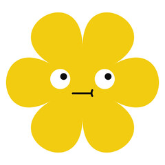 Cartoon flower character with upset expression and vibrant palette. A clean and emotional visual for modern design.