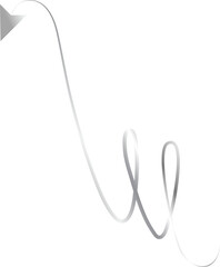 Arrow line spiral silver metallic, icon, sign