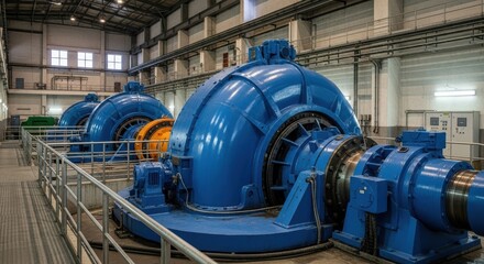 Hydroelectric Power Plant Turbine Generators