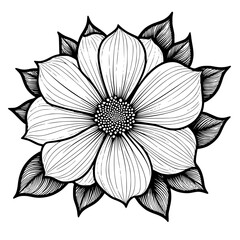 black and white flower
