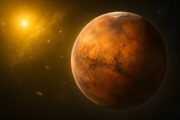 Obraz premium Mars in Cosmic Void with Dramatic View for Astronomy and Space Exploration