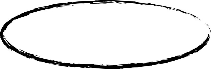 Obraz premium Oval frames brush painted, ink stamp, circle banner