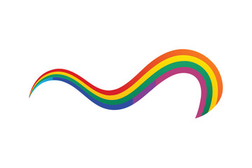 Rainbow Colored Ribbon Waves Flowing From Sides Minimal Design