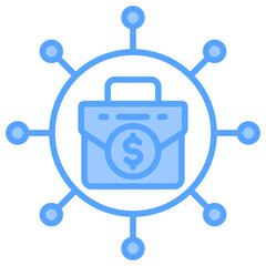 Obraz premium Portfolio Diversification Blue Icon