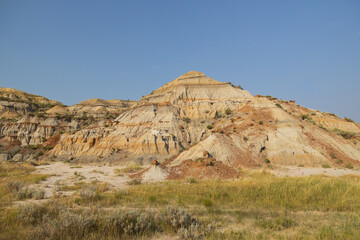 The Badlands rock formations at Theodore Roosevelt National Park, North Dakota