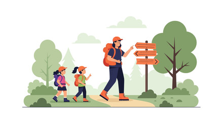 Family Outdoor Adventure: A Hiking Trip through Nature's Trails and Signpost Guide