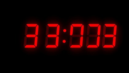 Red digital clock displaying 2322
