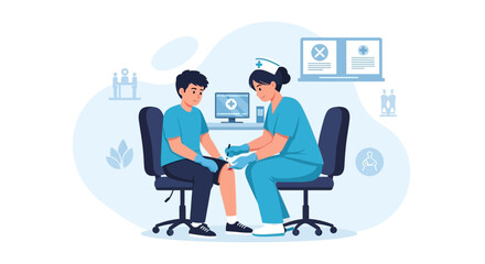 Doctor Applying Vaccine To A Patient At The Clinic For Health Prevention