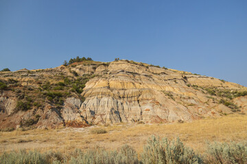 The Badlands rock formations at Theodore Roosevelt National Park, North Dakota