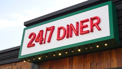 Obraz premium Exterior sign for a 24/7 diner