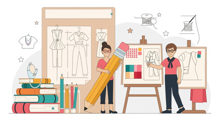 Creative Fashion Designers Collaborate On Innovative Garment Designs Project