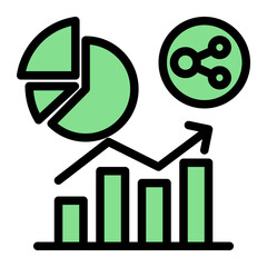 Market Segmentation Icon from Accounting Icon Collection (Solid Color Lineal Style)