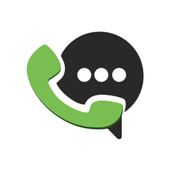 Obraz premium Phone and message bubble icon representing communication, support and messaging apps 