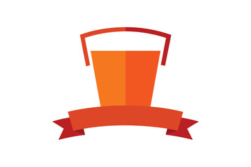 Glass Of Juice With Label Banner Across Cup On White Background
